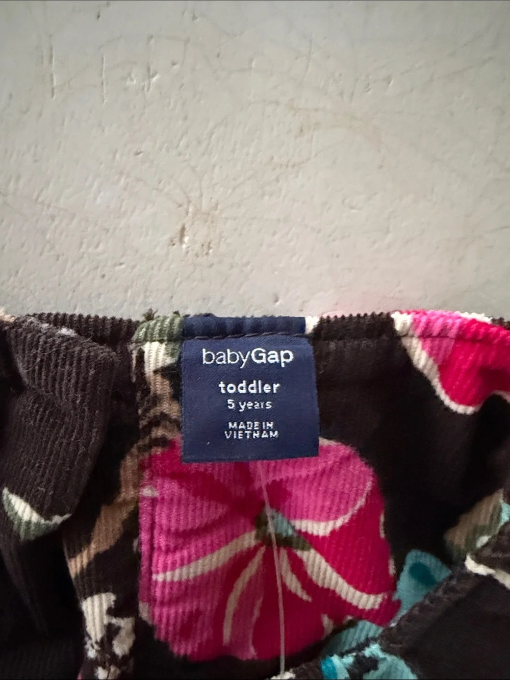 NWT BabyGAP Brown Dress with Pink Floral & Aqua Butterfly Print